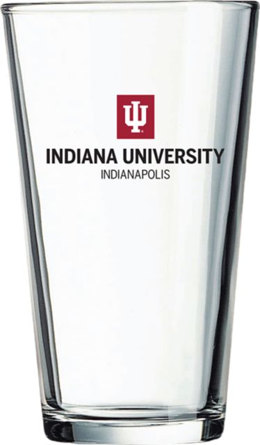 Indiana University Indianapolis 16 oz. Drinking Glass