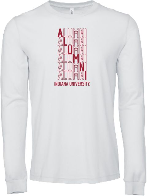 Indiana Bella + Canvas Jersey Cotton Long Sleeve T Shirt Indiana University Alumni Repeating - ONLINE ONLY