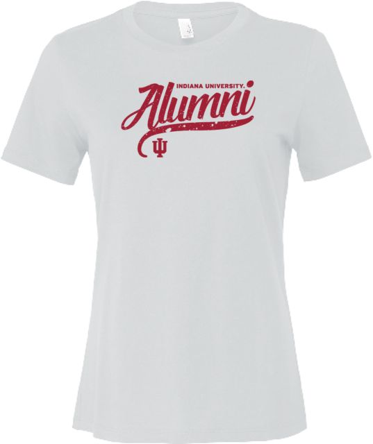 Indiana Bella + Canvas Womens Relaxed Cotton T Shirt Indiana University Script Alumni - ONLINE ONLY