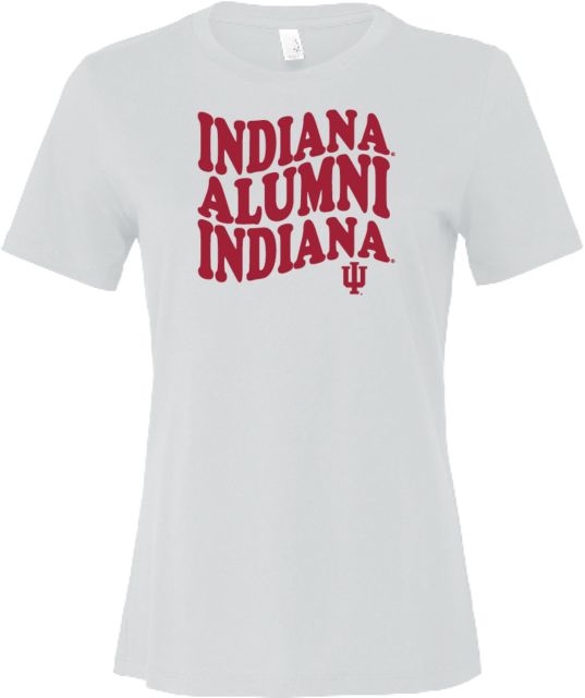 Indiana Bella + Canvas Womens Relaxed Cotton T Shirt Indiana University Bubble Flag Alumni - ONLINE ONLY