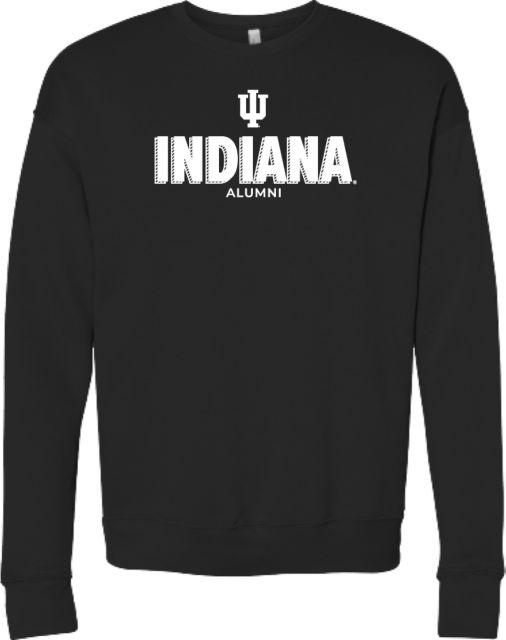 Indiana Bella + Canvas Fleece Crew Indiana University Alumni Geometric Shadow - ONLINE ONLY