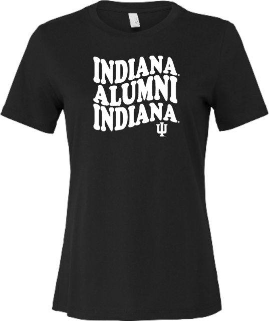 Indiana Bella + Canvas Womens Relaxed Cotton T Shirt Indiana University Bubble Flag Alumni - ONLINE ONLY
