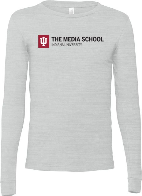 Indiana Bella + Canvas  Jersey Cotton Long Sleeve T Shirt Indiana University  The Media School Flat Lockup - ONLINE ONLY