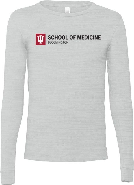 Indiana Bella + Canvas  Jersey Cotton Long Sleeve T Shirt School of Medicine - IU Bloomington Horizontal - ONLINE ONLY