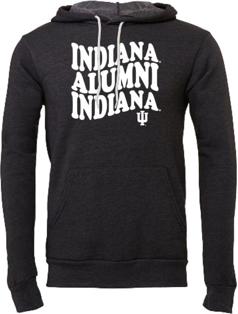 Indiana Bella + Canvas Fleece Hood Indiana University Bubble Flag Alumni - ONLINE ONLY