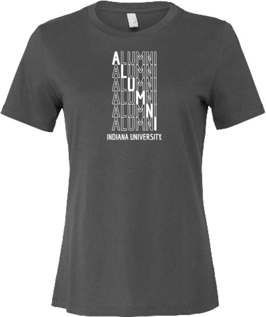 Indiana Bella + Canvas Womens Relaxed Cotton T Shirt Indiana University Alumni Repeating - ONLINE ONLY