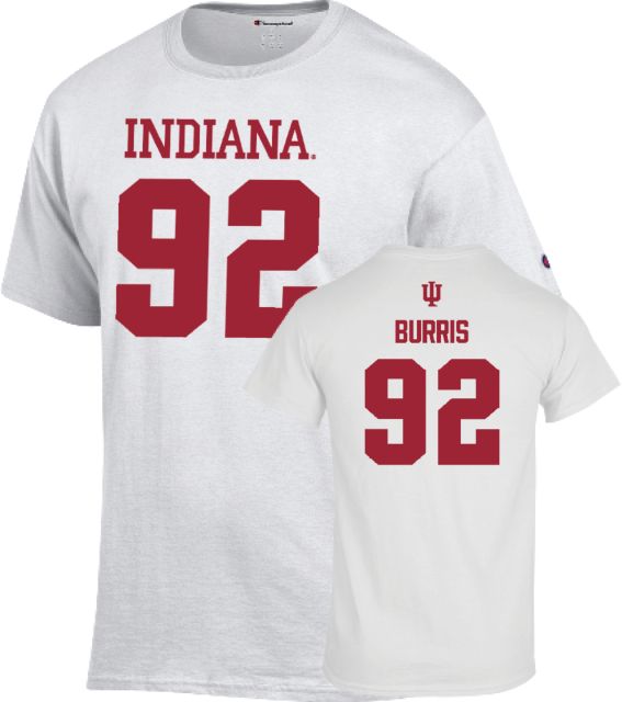 Indiana University Hoosiers Football T-Shirt Marcus Burris - 92 - ONLINE ONLY