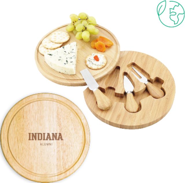 Indiana 7.5 Inch Brie Circular Cutting Board Set Indiana Hoosiers Alumni Engraved - ONLINE ONLY