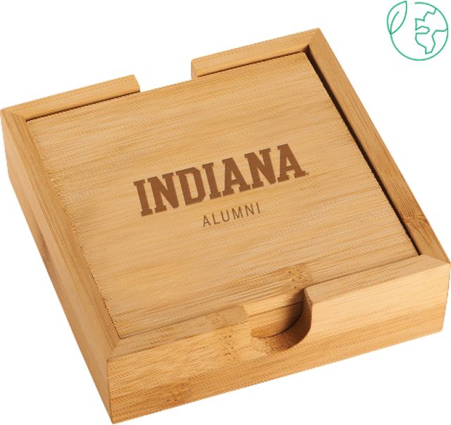 Indiana Bamboo Coaster Set Indiana Hoosiers Alumni Engraved - ONLINE ONLY