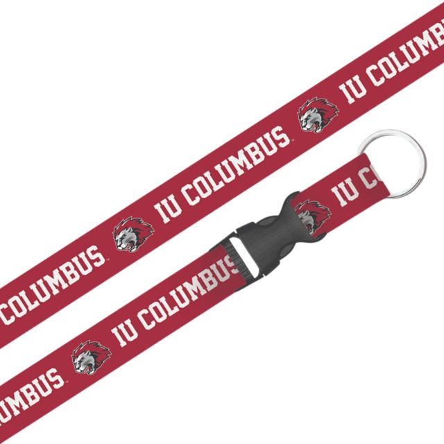 Indiana University Columbus Crimson Pride Lanyard with Buckle