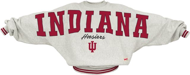 Indiana University Hoosiers Women's Ribbed Fleece Crewneck Sweatshirt