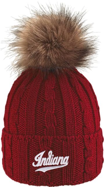 Indiana University Hoosiers Women's Fur Pom Beanie