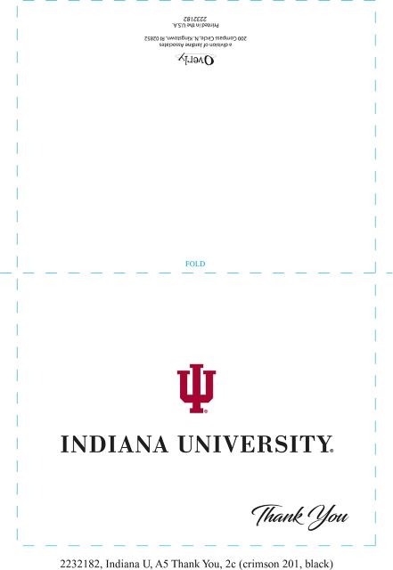 Indiana University Hoosiers 10 Pack Thank You Notecard