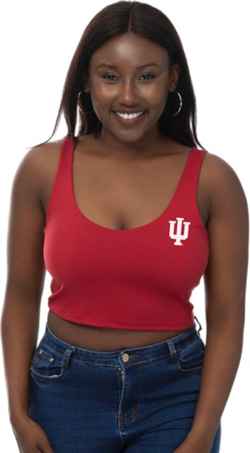 Indiana University Hoosiers Women's V-Neck Cropped Tank Top