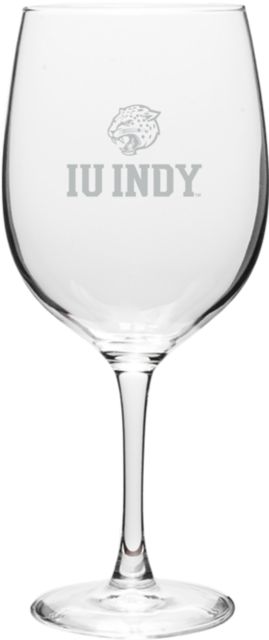 Indiana University Indianapolis Jaguars 19 Oz. Wine Glass