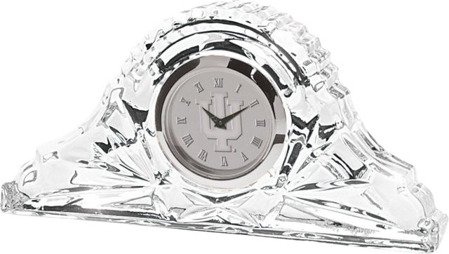 Indiana University Hoosiers 4.5'' x 2.5'' Crystal Table Clock