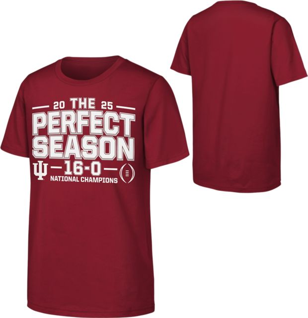 Indiana University Hoosiers Football 2025 Undefeated National Champions Youth Short Sleeve T-Shirt