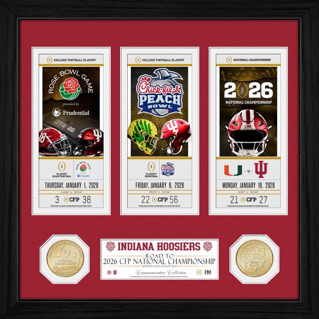 Indiana University Hoosiers Football 2025 National Champions Gold Plated Coin and Ticket Frame