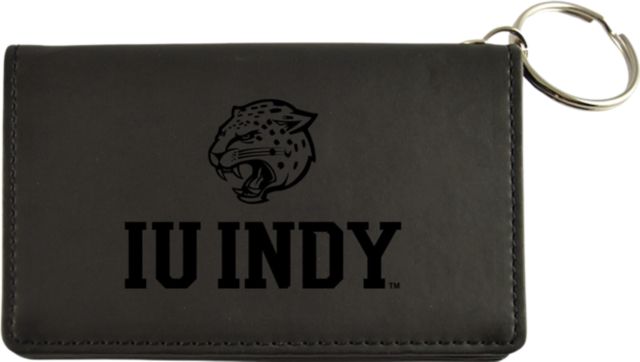 Indiana University Indianapolis Jaguars Leather ID Holder