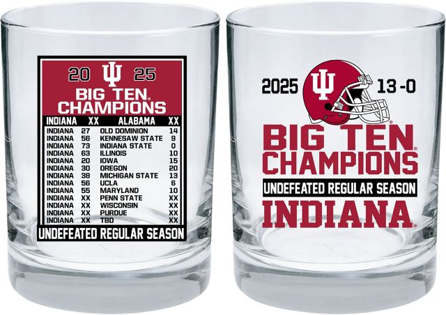 Indiana University Hoosiers Football 2025 Big 10 Champions 14 oz. Glass