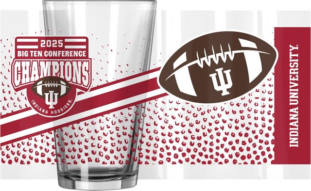Indiana University Hoosiers Football 2025 Big 10 Champions 16 oz. Glass