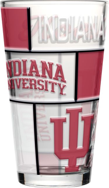 Indiana University Hoosiers 16oz Quilted Stained Pint Glass