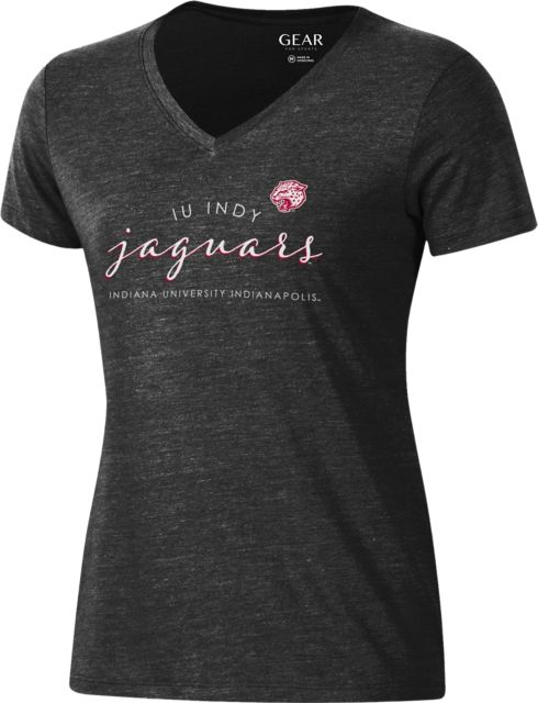 Indiana University Indianapolis Jaguars Women's V-Neck Short Sleeve T-Shirt