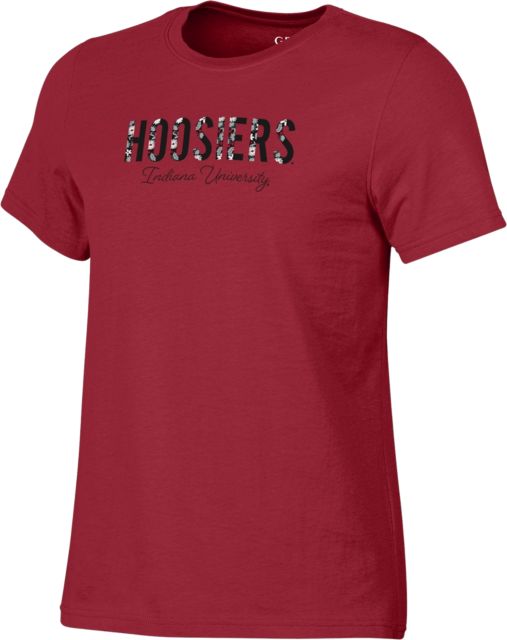 Indiana University Hoosiers Flower Women's Short Sleeve T-Shirt