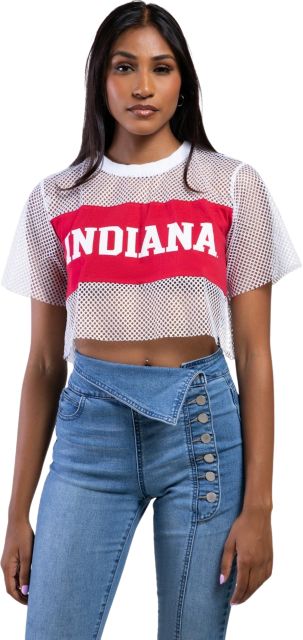 Indiana University Hoosiers Women's Mesh Cropped T-Shirt
