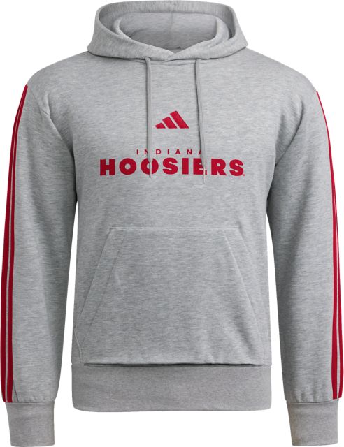 Indiana University Hoosiers Engineered 3 Stripe Hooded Sweatshirt