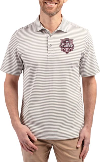 Indiana University Hoosiers Football 2025 Undefeated National Champions Pique Striped Polo