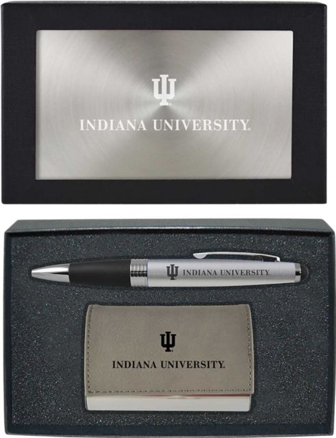 Indiana University Hoosiers Business Card Holder & Pen Set