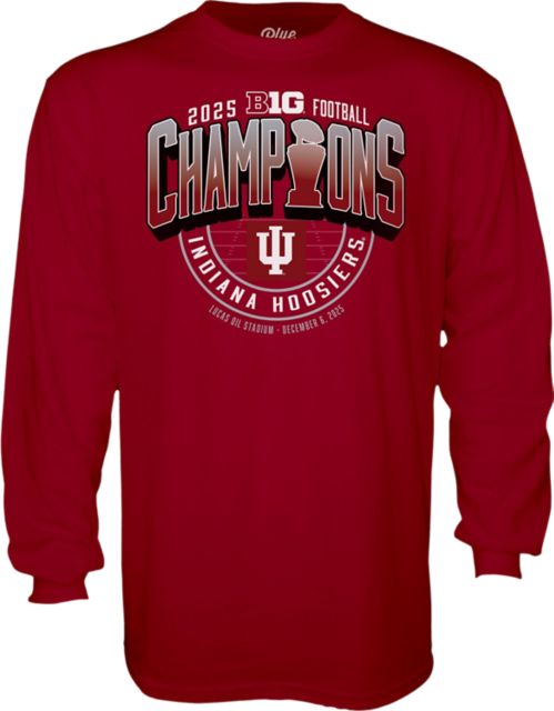 Indiana University Hoosiers Football 2025 Big 10 Champions Locker Room Long Sleeve T-Shirt