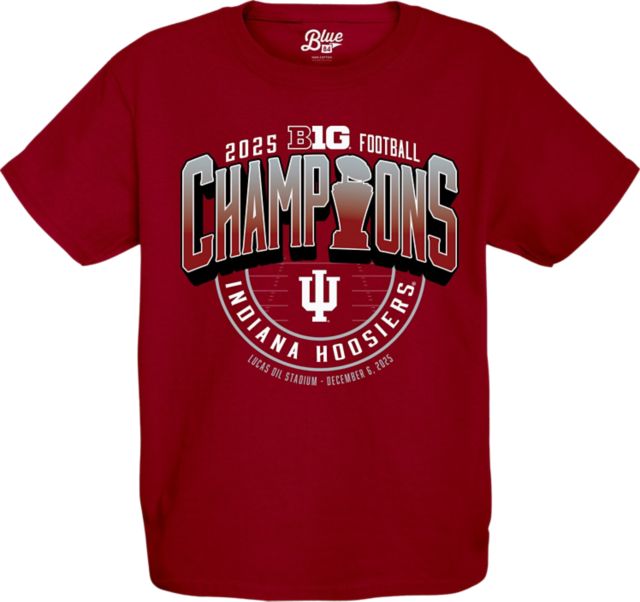 Indiana University Hoosiers Football 2025 Big 10 Champions Youth Locker Room Short Sleeve T-Shirt