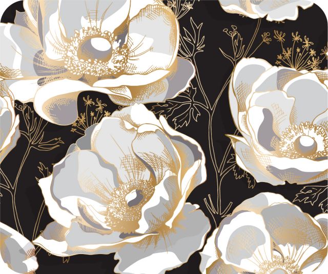 OTM BLK WALLETT WHT LILIES