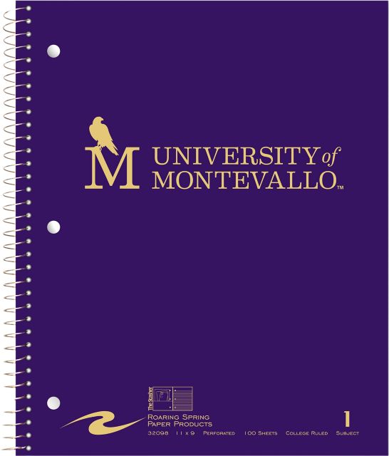 University of Montevallo Notebook 100-Sheet