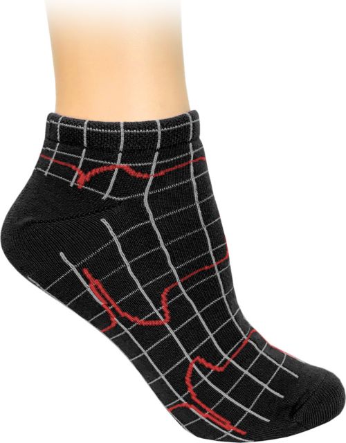 ANKLE SOCKS-EKG ON BLACK