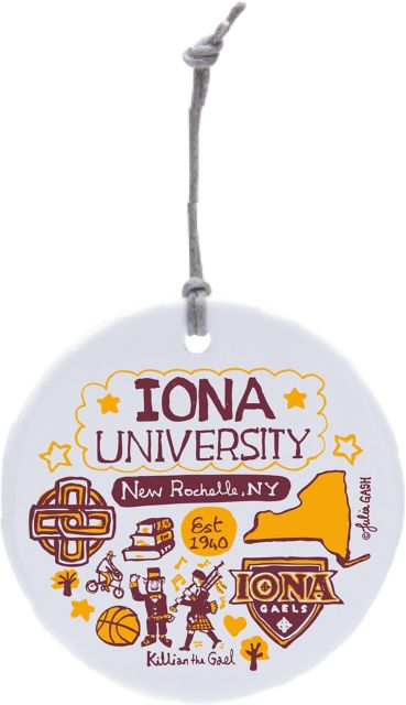 Iona University Julia Gash Ceramic Circle Ornament