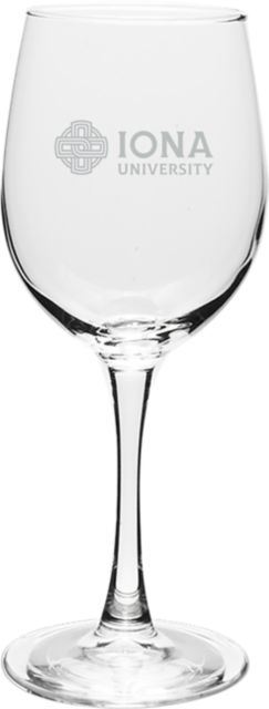 Iona University 12 oz Wineglass