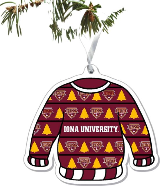 Iona University Gaels 3'' x 4'' Etched Ornament