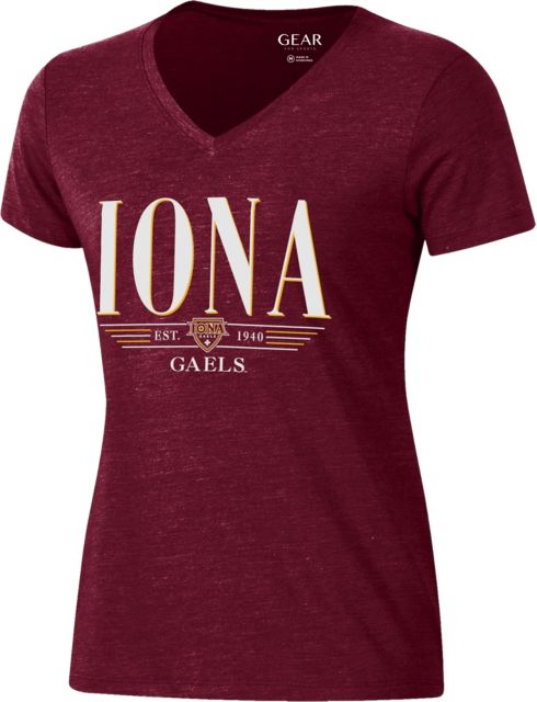 Iona University Gaels Women's V-Neck Short Sleeve T-Shirt