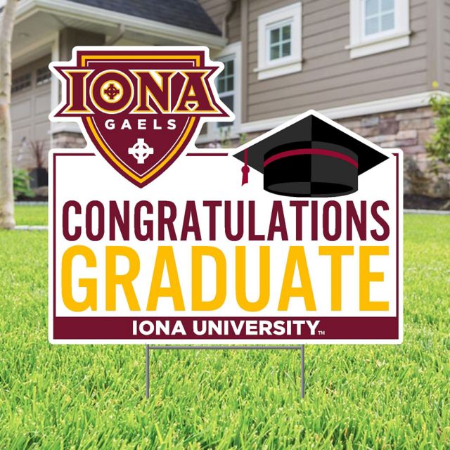 Iona University Grad Lawn Sign