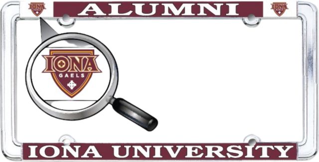 Iona University Alumni Thin Dome License Plate Frame