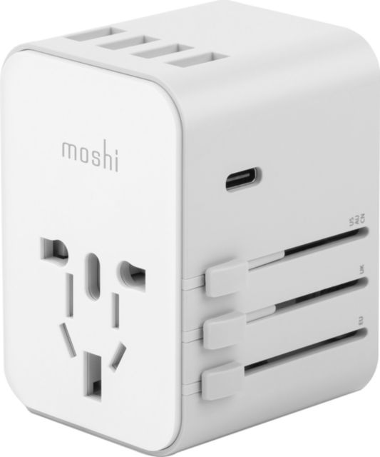 Moshi World Travel Adapter with USB-C Port - White