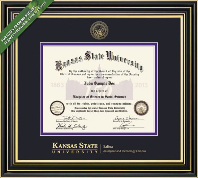 Kansas State University Salina Aerospace and Technology 8.5'' x 11'' Prestige Diploma Frame