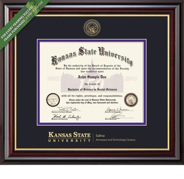 Kansas State University Salina Aerospace and Technology 8.5'' x 11'' Windsor Diploma Frame