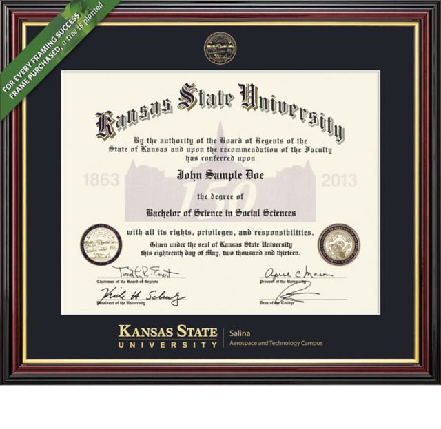Kansas State University Salina Aerospace and Technology 8.5'' x 11'' Value Price Academic Diploma Frame