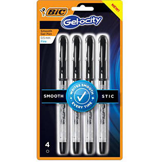 Bic Gel-ocity Gel Pen, Smooth Stic, Black, Fine (0.5 mm) - 4 gel pen: Mid  Plains Community College