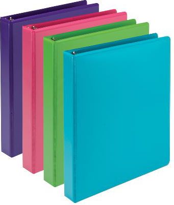 Biobased Durable View Binder, 1 RR, Eco-Friendly, Clear View Cover, Color randomly assigned to each order.