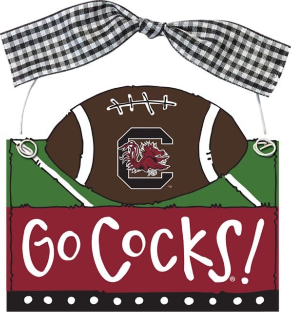 University of South Carolina Wood Football Ornament